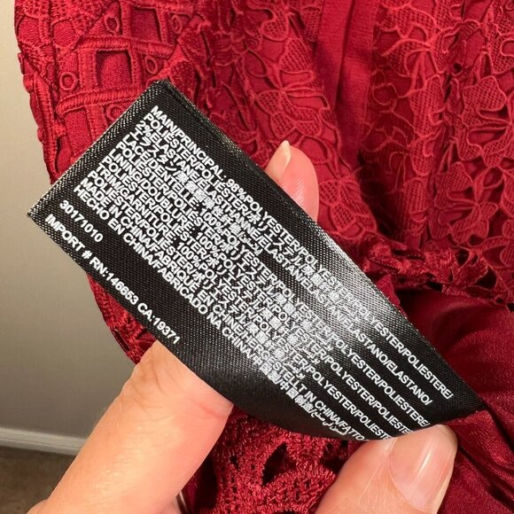 Keepsake Uplifted Midi Dress Size XS Burnt Red Lace Formal Event Wedding Guest - Picture 12 of 13